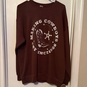 NWT Victorias Secret oversized medium Brown Graphic Sweatshirt
